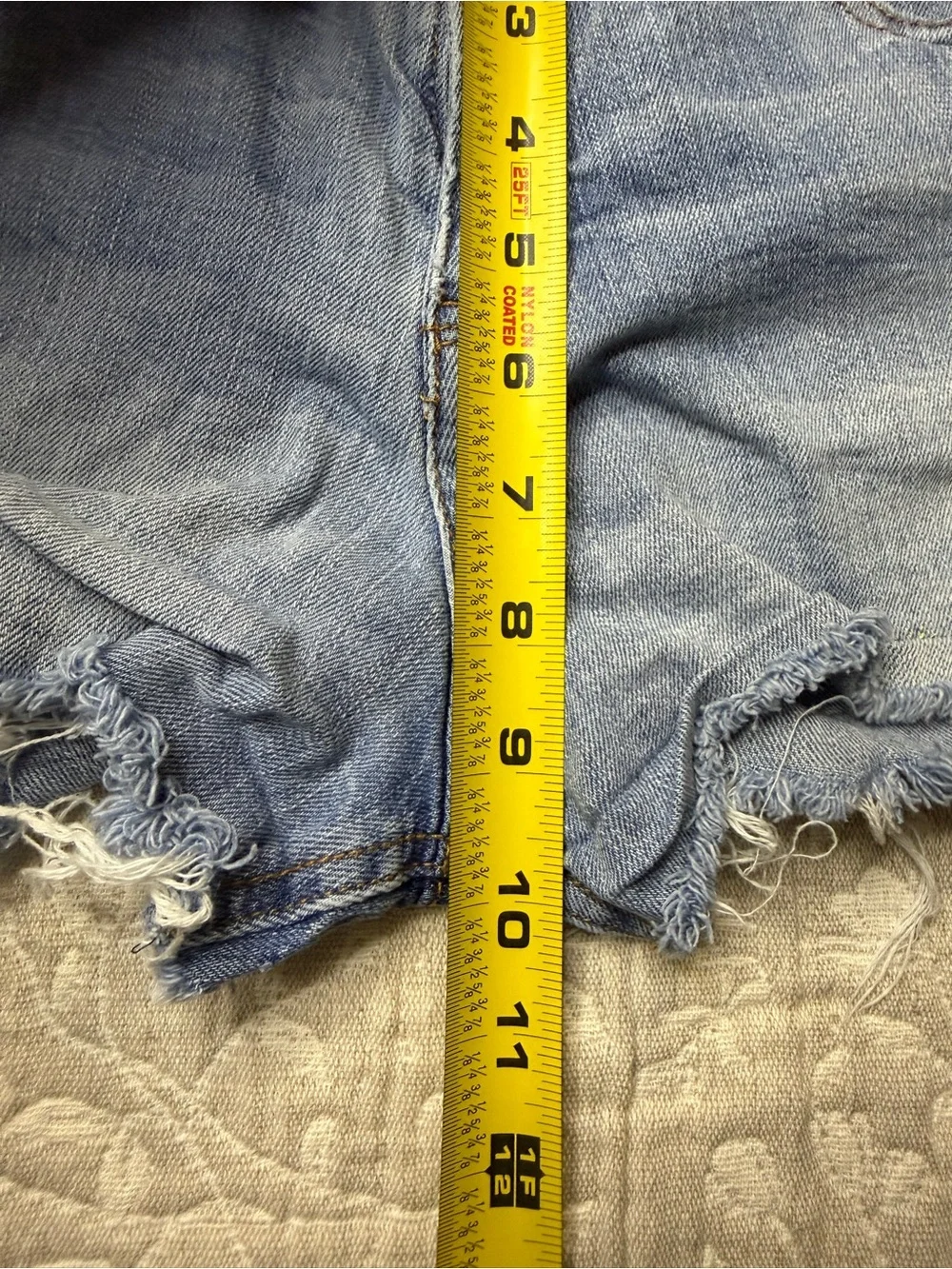Almost Famous Women's High Rise Embroidered Distressed Denim Shorts Size 9